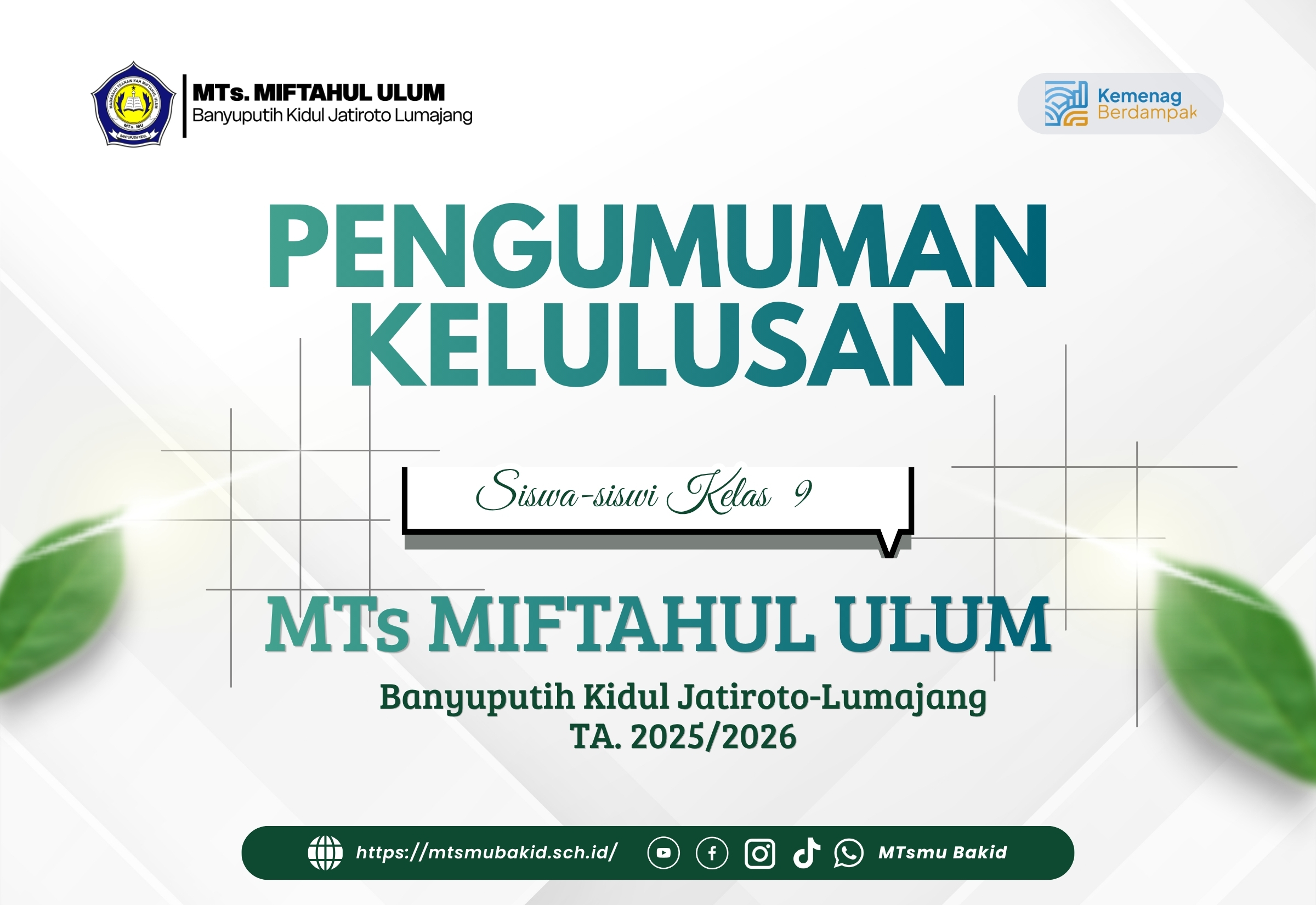 Salinan dari Poster Selamat dan Sukses dalam Gaya Modern Warna Hijau